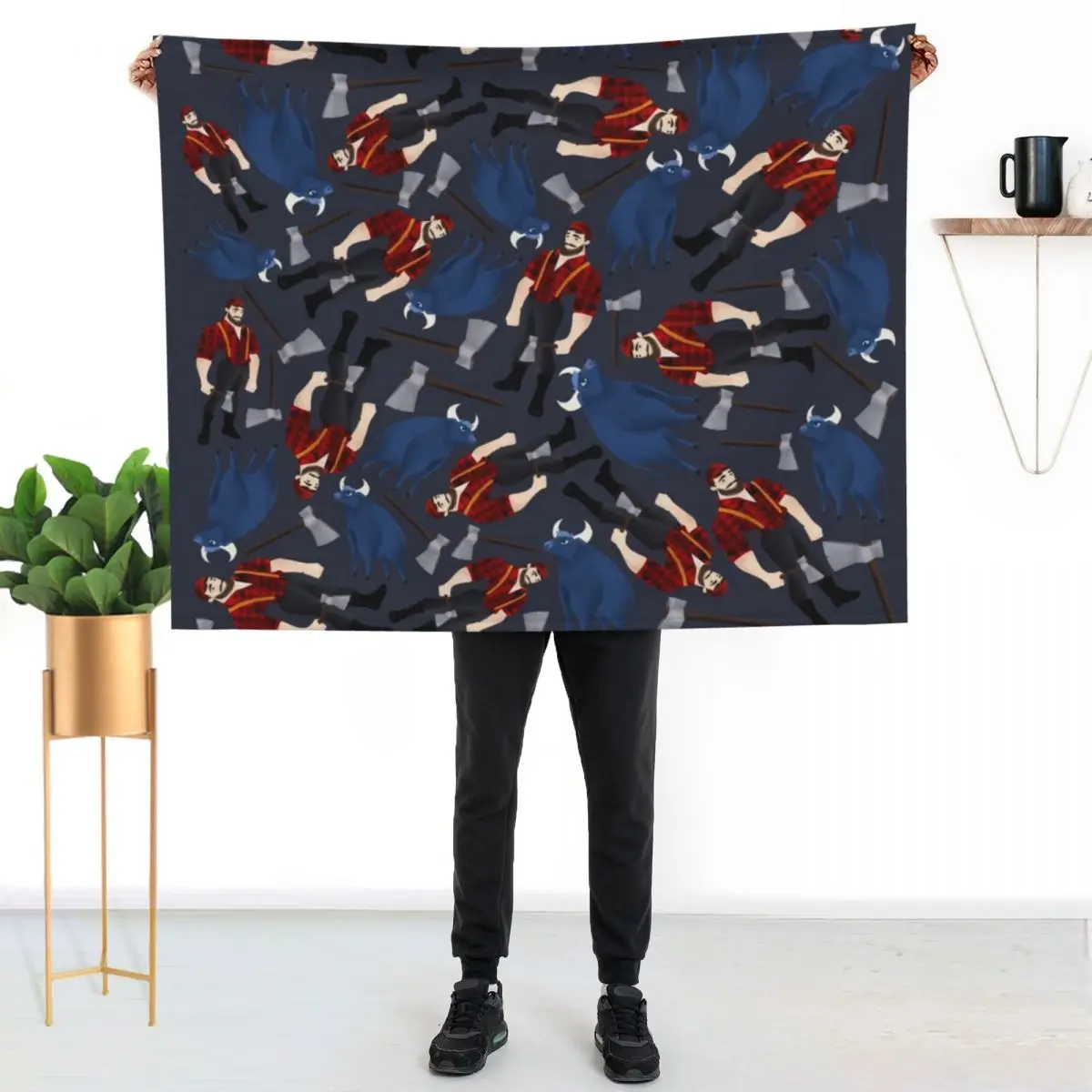 

Paul Bunyan Throw Blanket Men's Soft Warm Throw Blanket for Couch