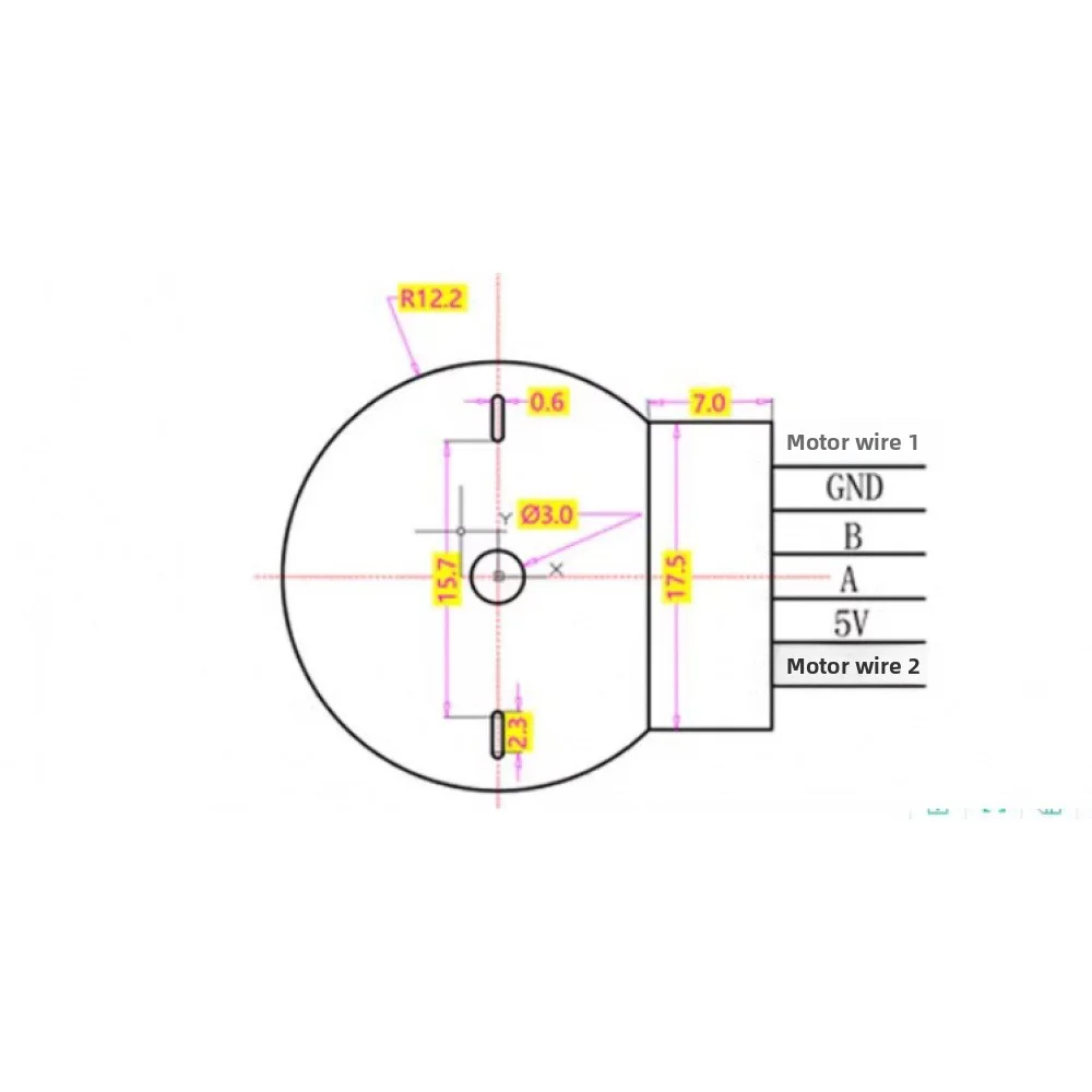 Hall Magnetic Encoder, Speed Measurement Code Disk, Direction Sensor Module for 370 Motor, 3.3-5V