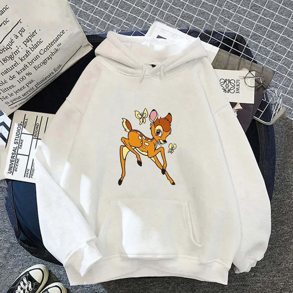 Autumn New Funny Disney Bambi Hoodies Thumper Print Women Pullover Hooded Fashion Casual O-neck Sweatshirt Tops Unisex