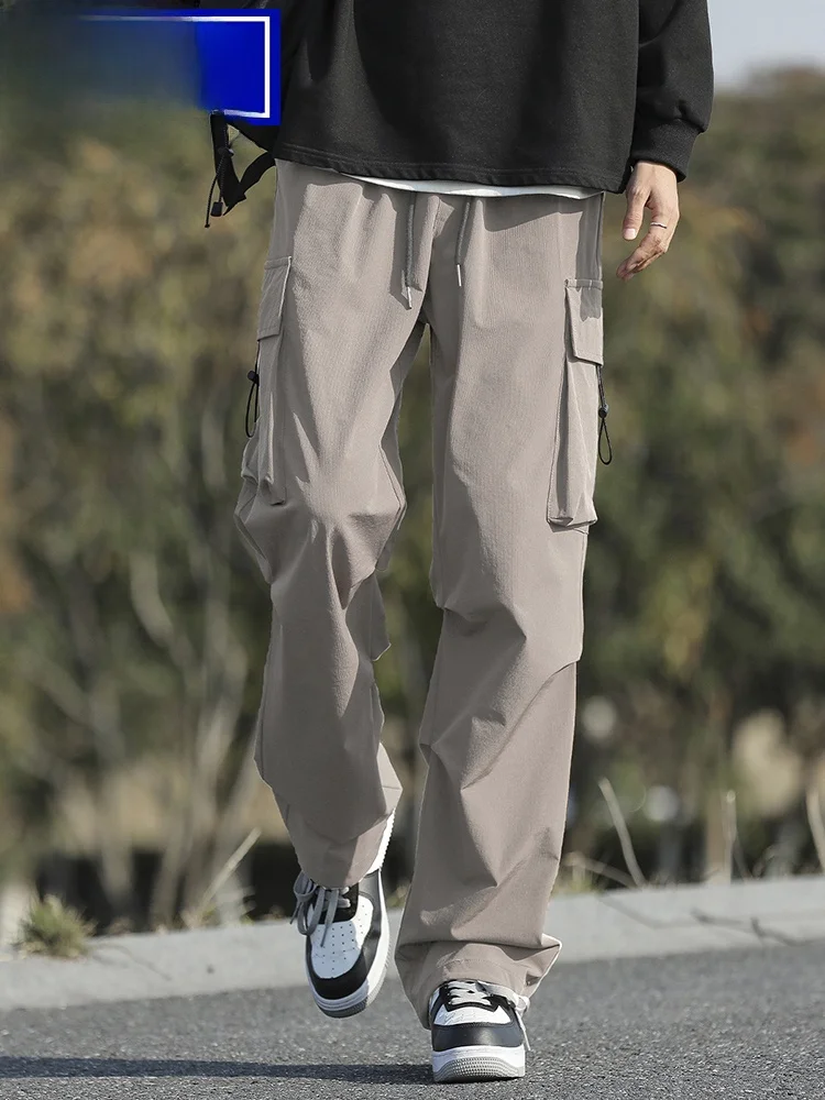 

Wassup Happy American Sle Men's Casual Pants Summer Thin Straight Tube Functional Casual Trousers Loose Fit Faionable