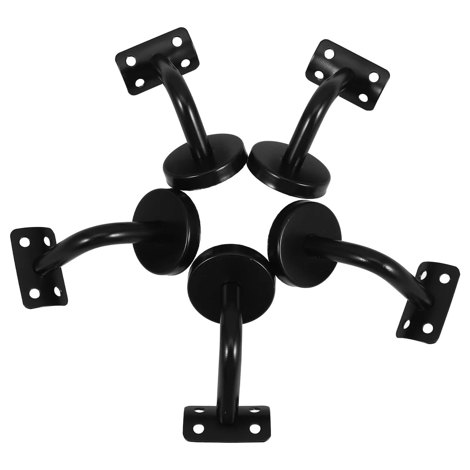 

5 Pcs Take Bath Wall Bracket Brackets Stair Railings Indoor Black Bannister Support