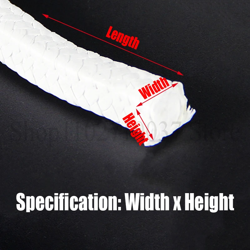 L=1 Meter Edge=4-30mm Oil Free PTFE Sealing Strip Braided Compression Packing Gland Packing High Temperature PTFE Seal image 2