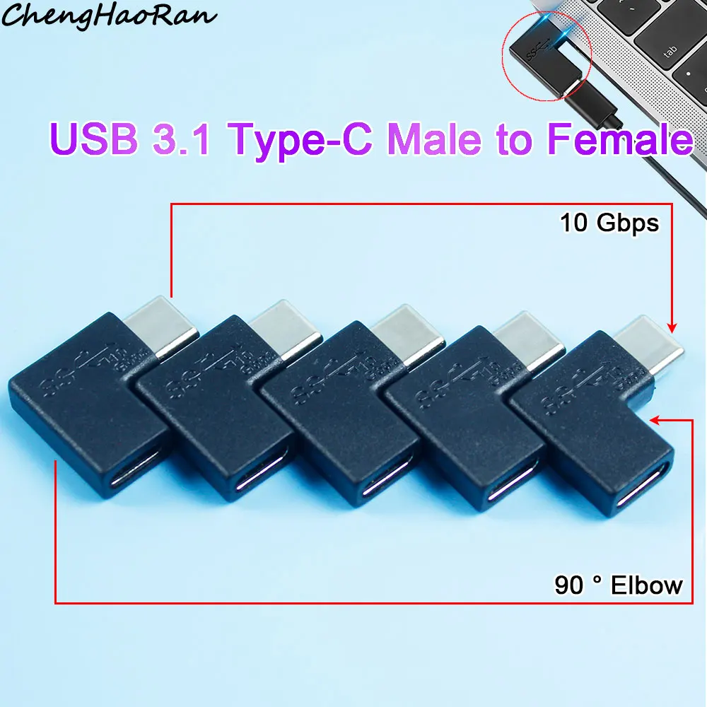 1/2 шт. адаптер OTG USB 3.1 Type C Φ 10 Гбит/с 90 градусов колено для USB C OTG адаптер коннектора