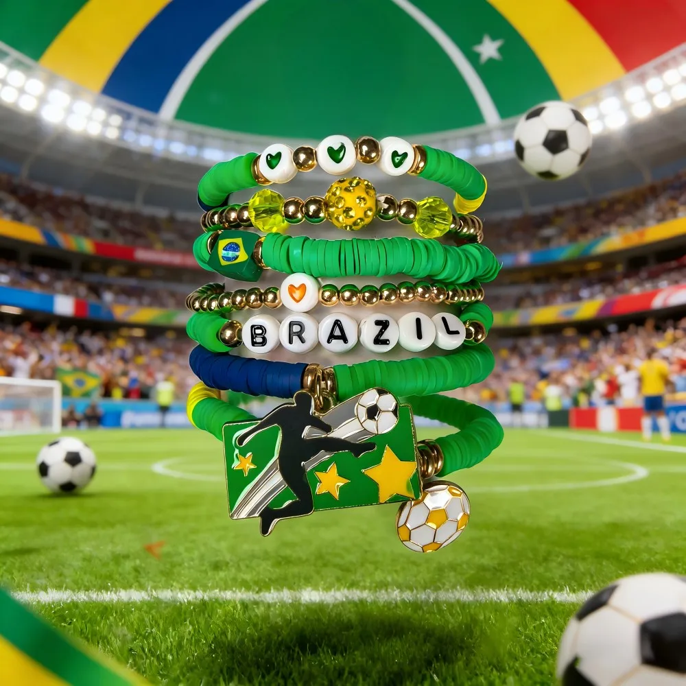 2026 New Popular Football Match Team Fan Ball Party Cheerleader Decoration Pendant Bracelet Jewelry Gift Box Gift view 6