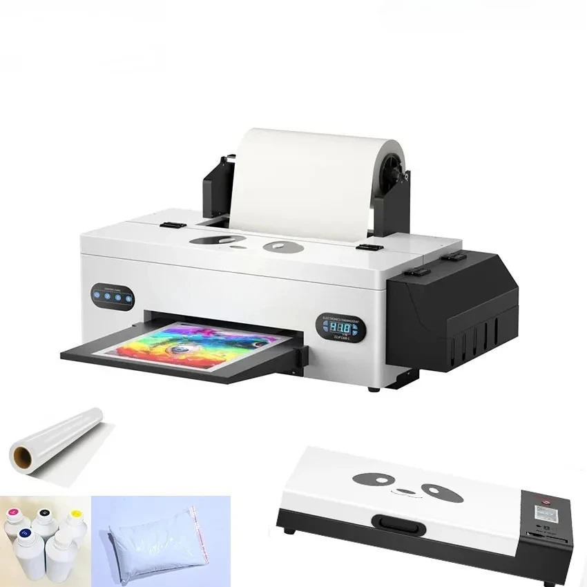 L1800 DX5 R1390 R2000 Small Pet Film T Shirt Textile Printing Machine A3 A4 30 60 Cm Transfer Shaker Oven DTF Printer4
