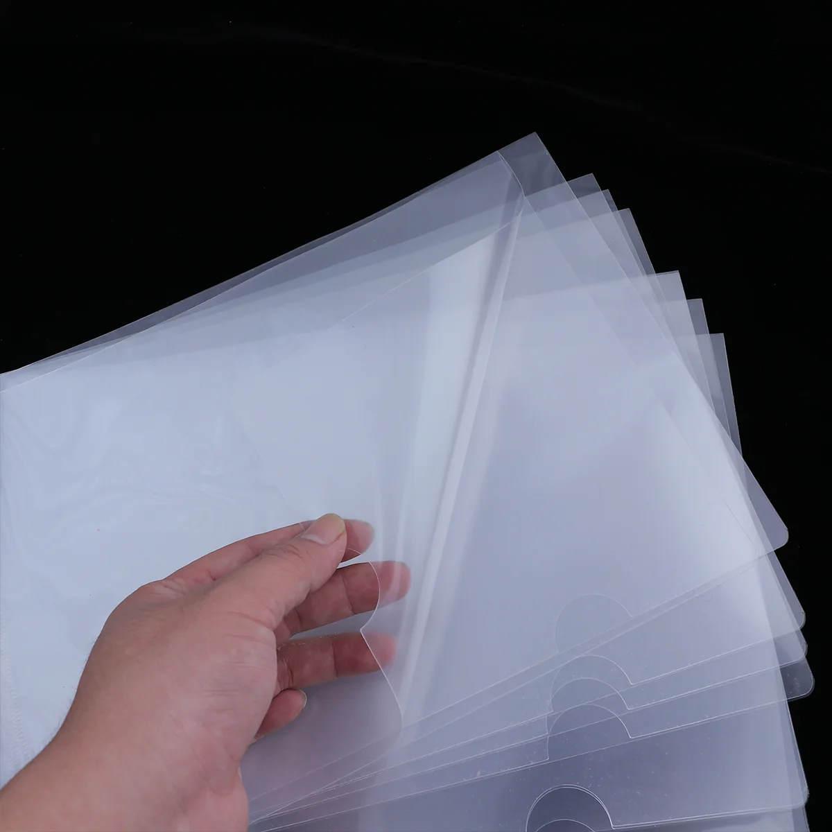 12pcs Clear Document Folder L-Type Plastic Folder Copy Safe Project Pocket US Letter/ A4 Size in Transparent Color