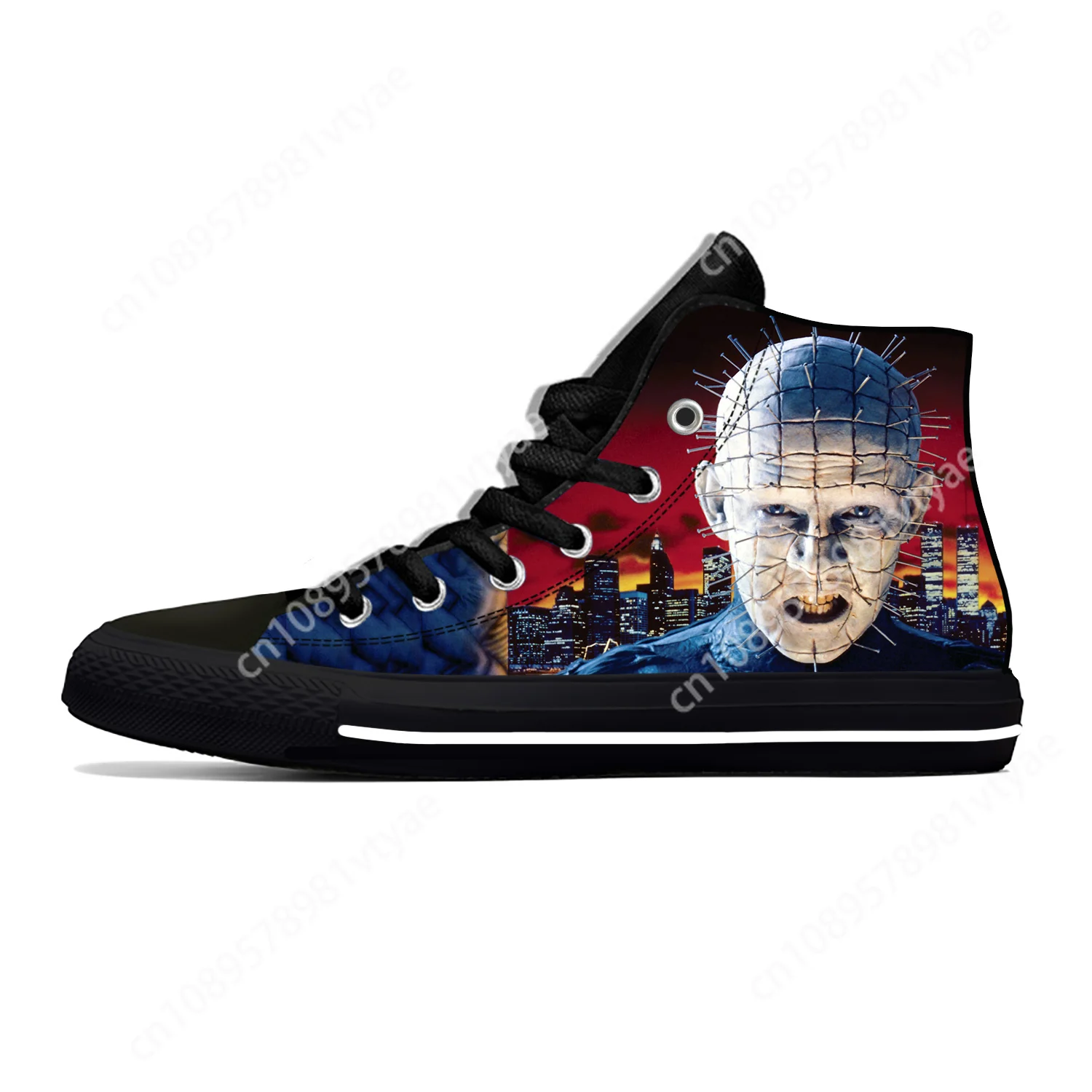 Hot Hellraiser Movie Pinhead Horror Scary Breathable High Top Lightweight Mens Womens Teenager Sneakers Halloween Board Shoes