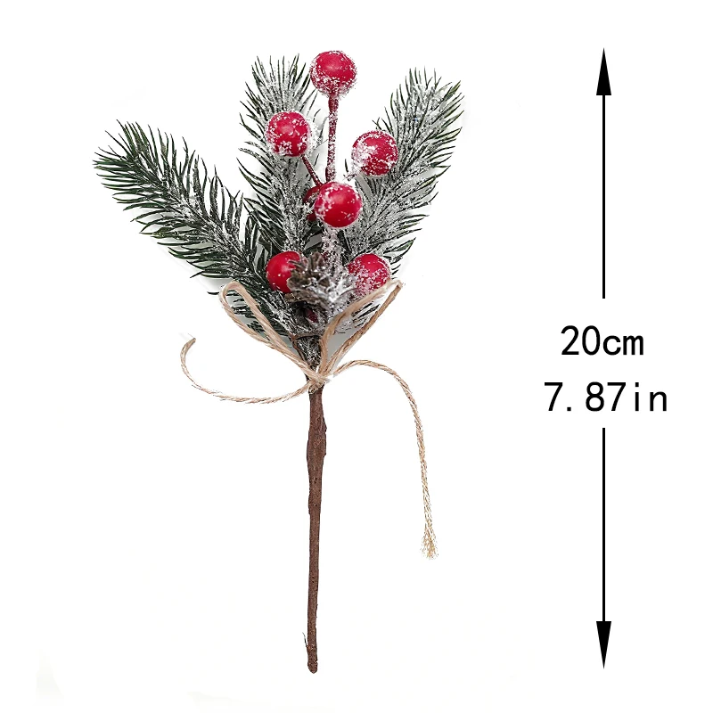 1/5 stücke Weihnachten Beere Kiefer Nadel Tannenzapfen Künstliche Pflanze Hause Weihnachten Baum Ornamente Urlaub Geschenke Süßigkeiten Verpackung Dekor – Detail 2