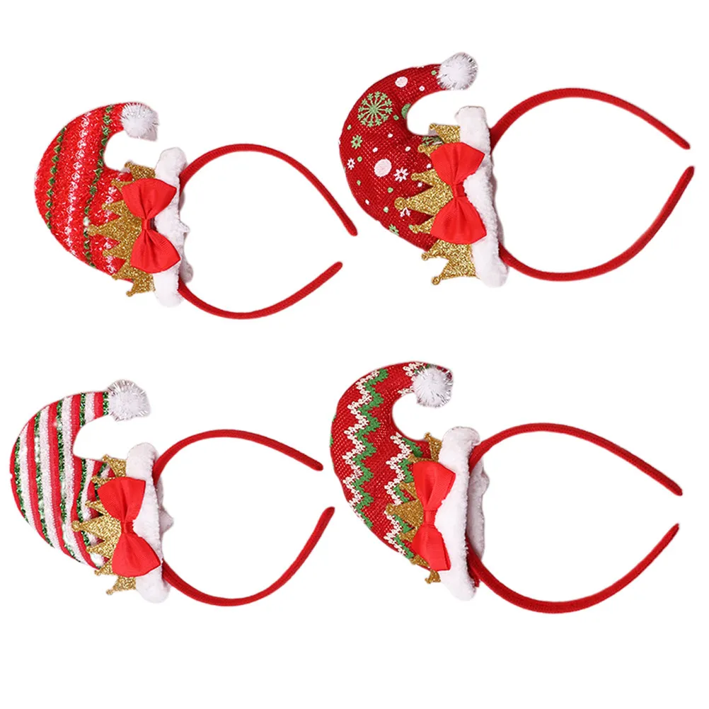 

4Pcs Christmas Headband Festive Hair Hoop for Kids Adults Comfortable Party Carnival Easter New Year Spring Hair Band Headdress