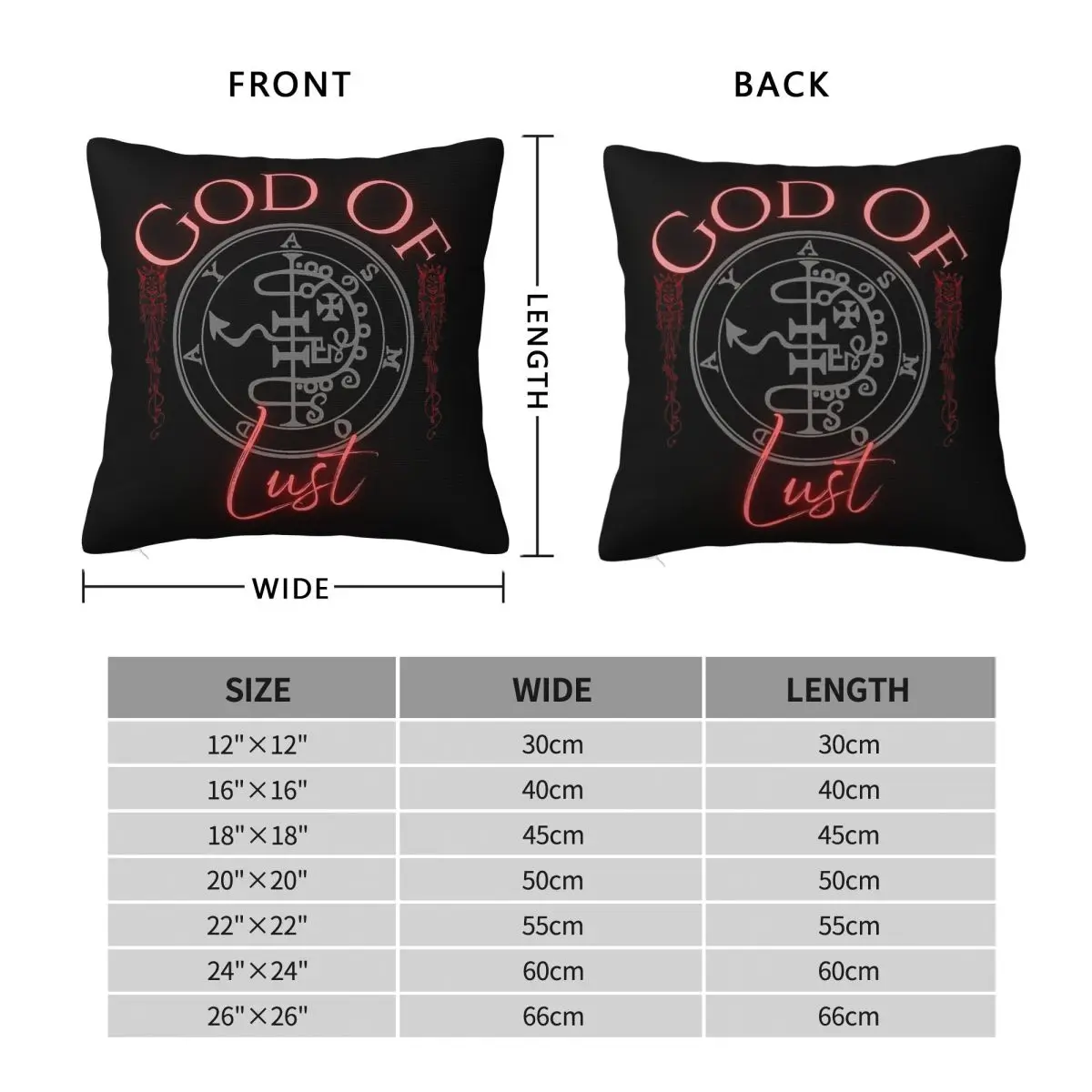 Asmodeus Sigil God Of Lust Game Square Pillowcase Polyester Linen Velvet Printed Zip Decor Car Cushion Cover 18