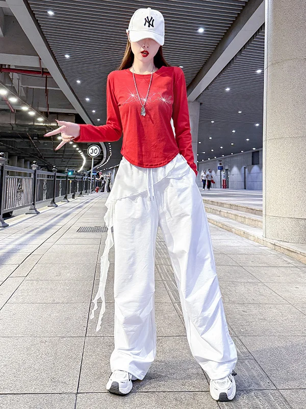 Pure Cotton Fitness Dance Costume Long Sleeve Sportswear Square Dance Outfit Ghost Step Dance Clothes Women's Ethnic Fashion