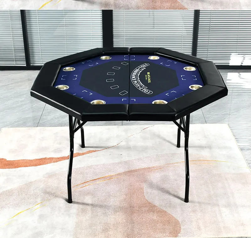طاولة البوكر القابلة للطي Texas Hold 'em Poker Chip Table Entertainment Octagon Poker Table معدات الترفيه والترفيه