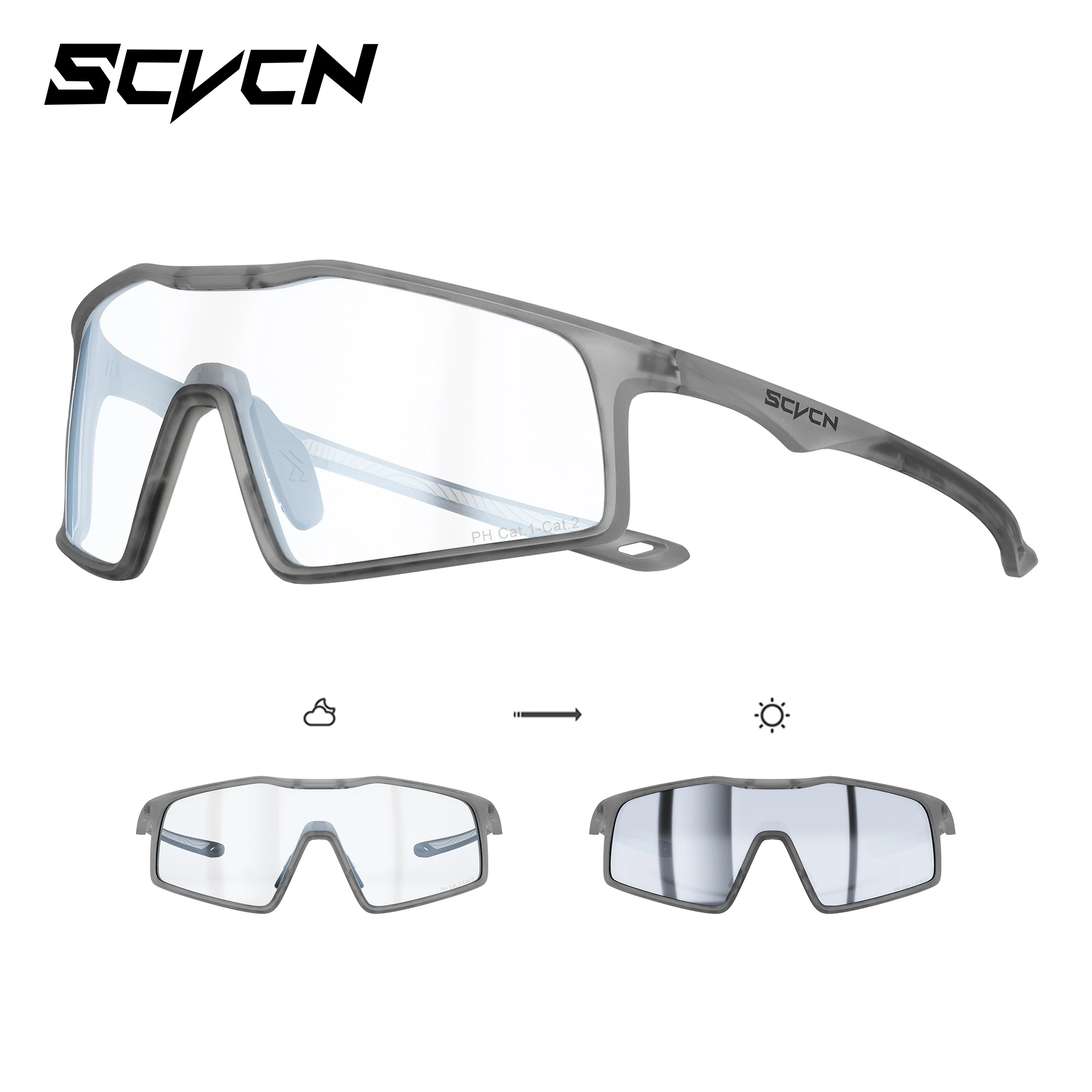 

SCVCN New Photochromic Cycling Glasses Men Outdoor Sports Sunglasses Mountain Bicycle UV400 Glasses Road MTB Bike Cycle Eyewear