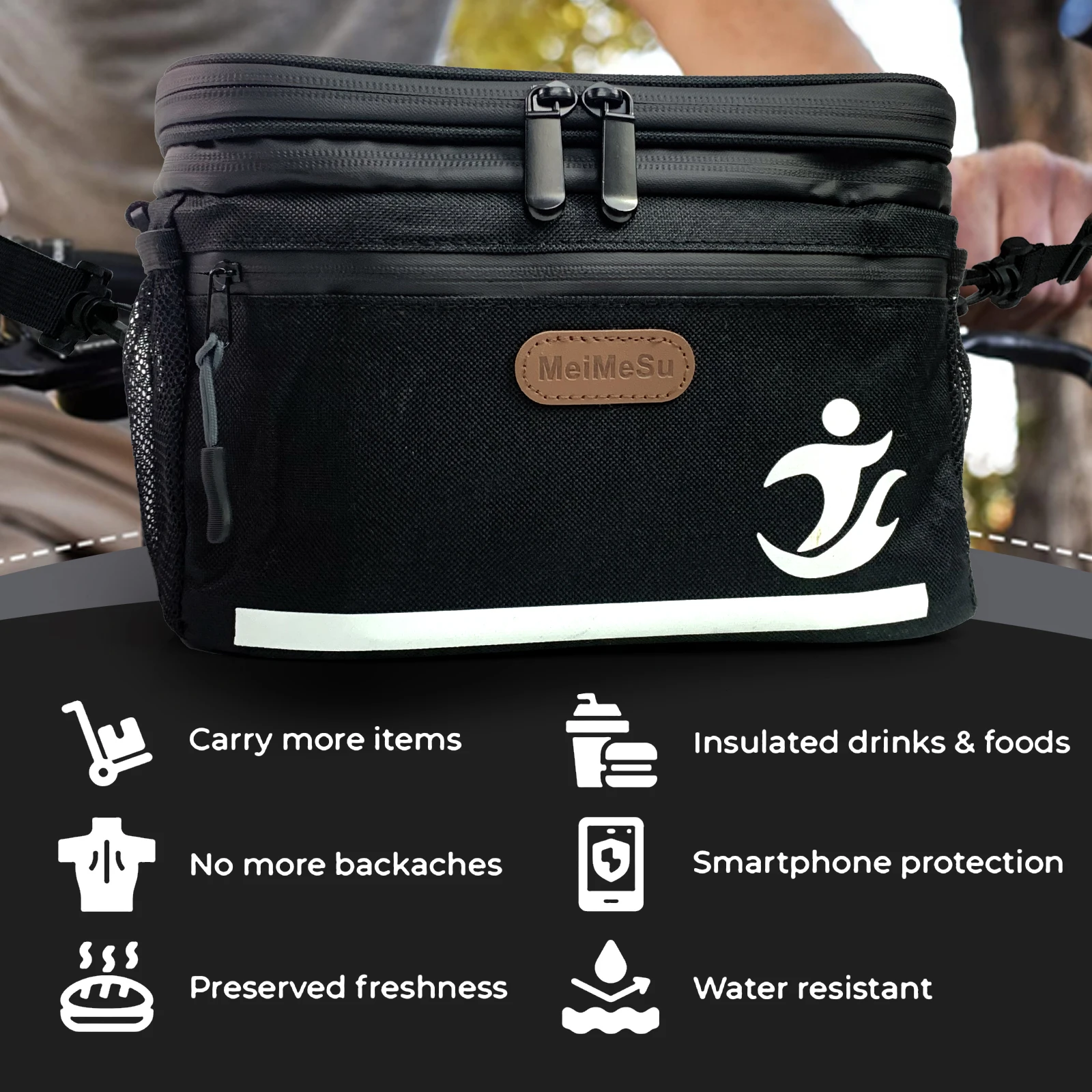 Bike Handlebar Bag with TouchScreen Phone Holder Cycling with Thermo Bag Mountain Bike Riding Bag Gift for Cycling Enthusiasts