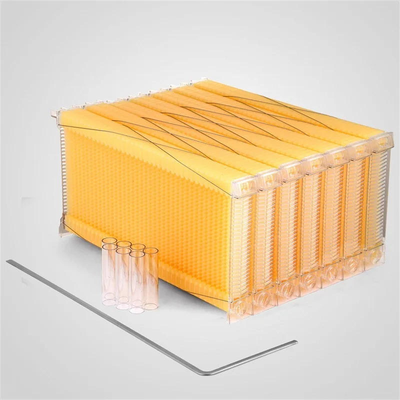 7PCS self-flowing honey hive foundation plastic bee spleen self-flowing honey bee hive honey extraction