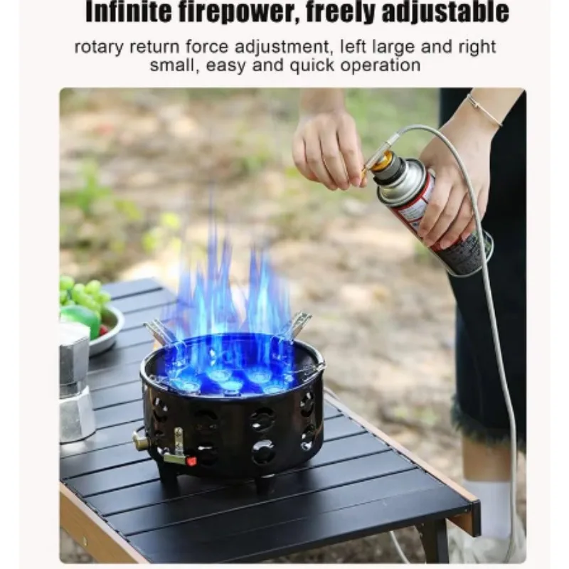 

7Core Camping Stove High-Power Gase Burner Strong Fire Power Portable Cassette Stove Electronic Ignition Windproof Stove Article