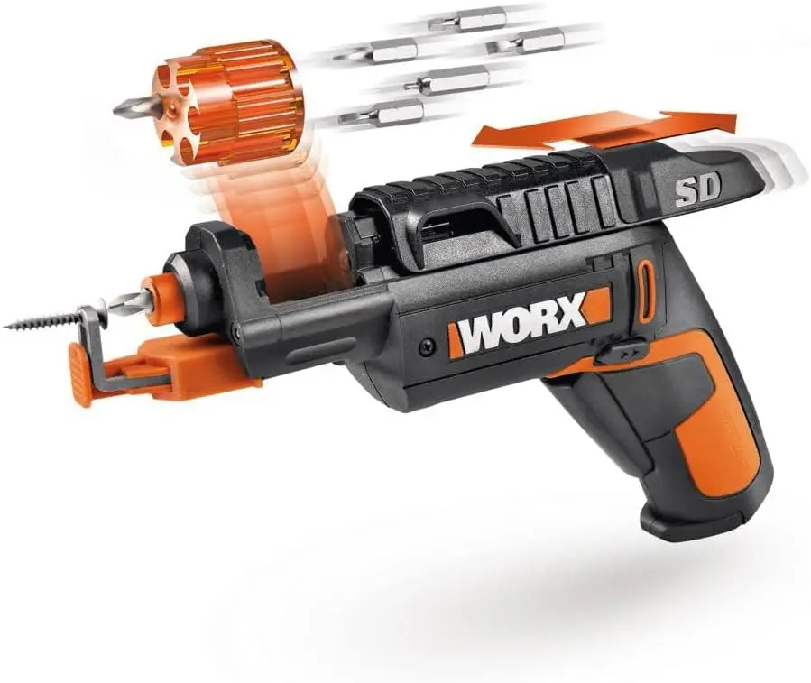 

Worx 4V Electric Screwdriver, Rechargeable Cordless Power Screwdriver Set with 6 Bits, Screw Holder, Charger - WX255L