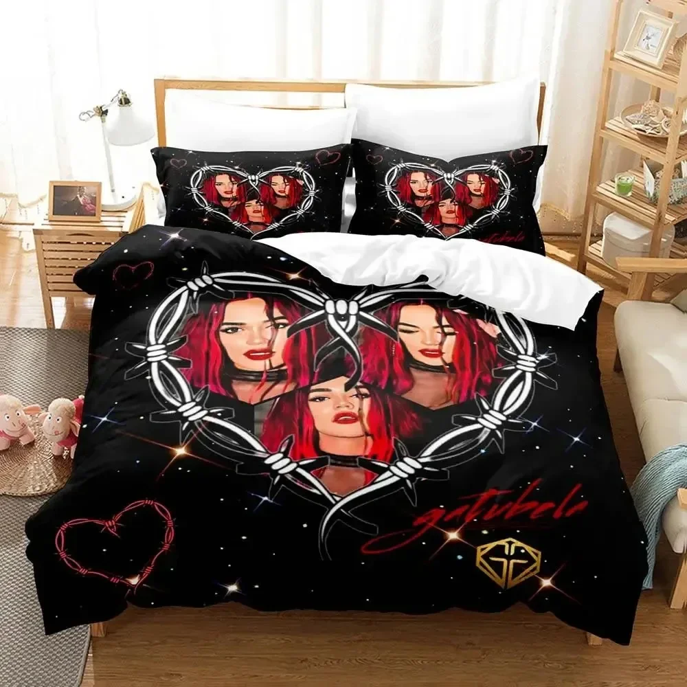 3D Print Singer Karol G Bedding Set Duvet Cover Bed Set Quilt Cover Pillowcase Comforter king Queen Size Boys Adult Bedding Set