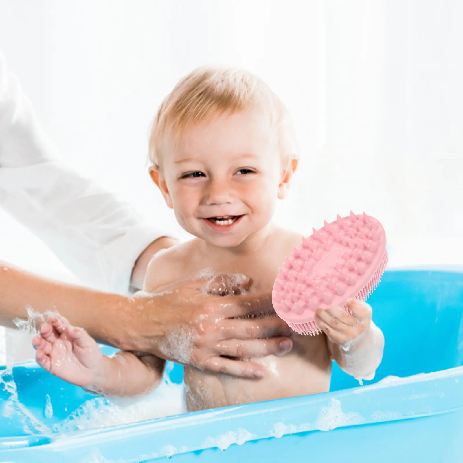 Silicone Bath Brush for Kids & Adults – Double-Sided Soft Body Cleaner, Shampoo Brush