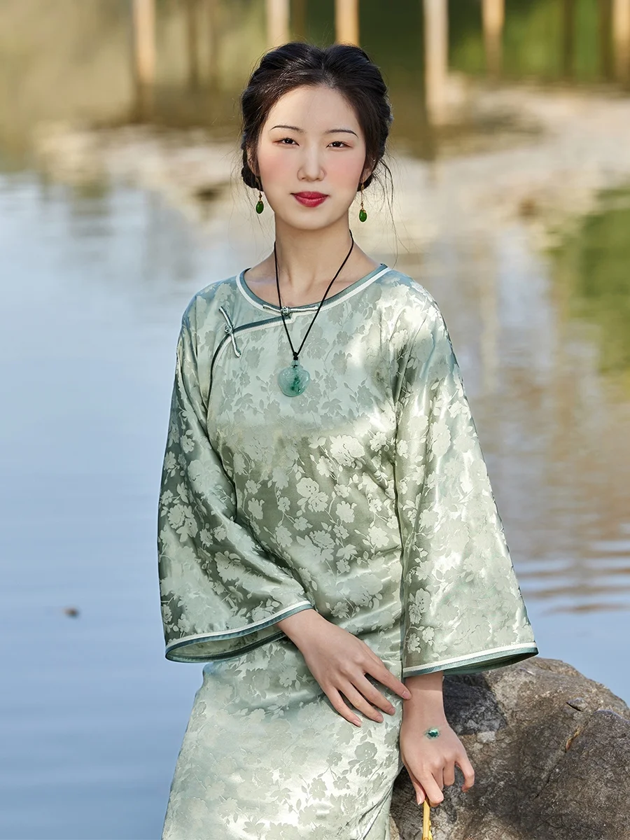 

Винтажное длинное ципао Top Ularal из весенней коллекции Svel Collar: ретро-китайский стиль, низкий разрез, для повседневной носки