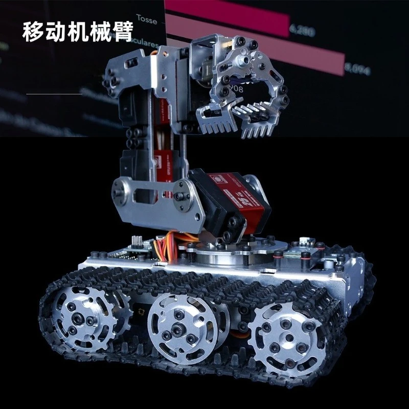 Tracked Mobile Robotic Arm Kit DIY Robot With Mechanical Gripper Multi‑Degree Freedom Educational Robotic Manipulator