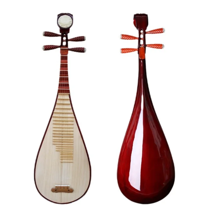 Mahogany Pipa Instrument Toon Wood Shell Carving Whole Back Instrument Box To Learn To Practice