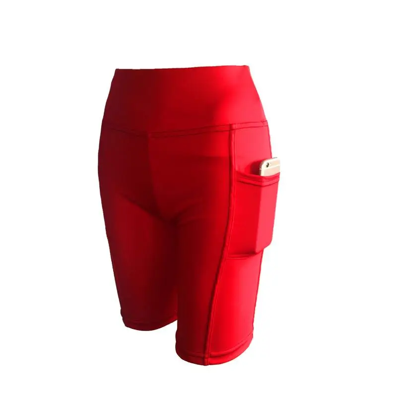 

High Waisted Elastic Yoga Pants with kets Patchwork Five-Quarter Length Ladies Bot No Brand Registered Trademark