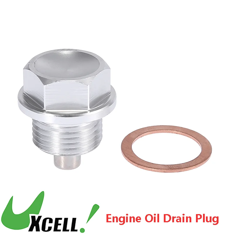 UXCELL 1 Set M18 x 1.5 Magnetic Oil Drain Plug Sump Drain Nut Oil Drain Bolt Screw with Gasket Silver Tone Universal