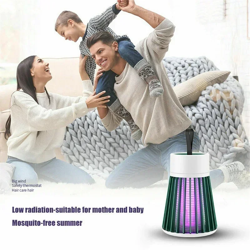 Lámpara antimosquitos UV de 1200mAh, modelo recargable por USB, lámpara antimosquitos, lámpara de Control de plagas para el hogar 360 °   Trampa