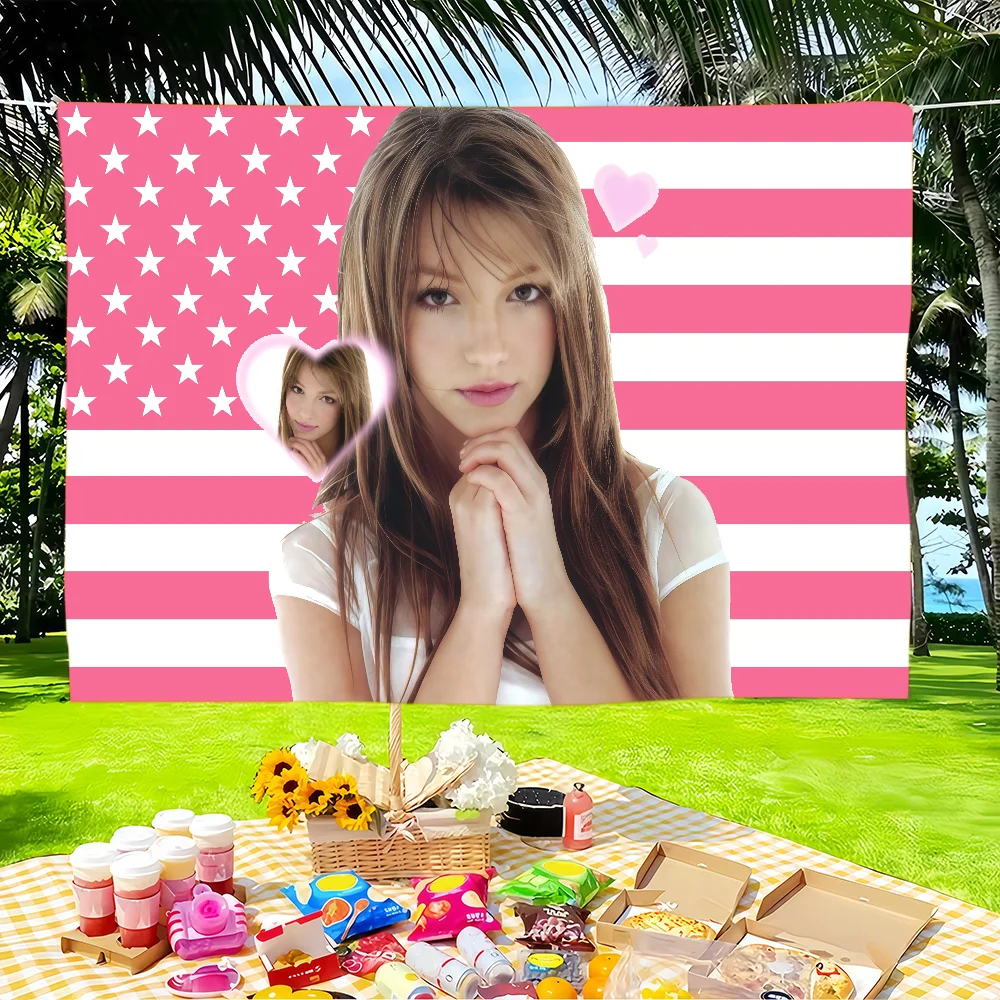 Retro Singer B-Britney Spears flag Tapestries Outdoor Parties Bedrooms Living Rooms Dorm Rooms Wall Decor Banners Gifts