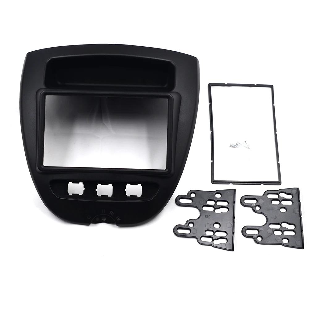 7inch Double 2 Din Car DVD Radio Frame for Toyota Aygo Citroen C1 Peugeot 107 2005-2014 Fascia Dash Kit Radio Panel Stereo Cover view 2