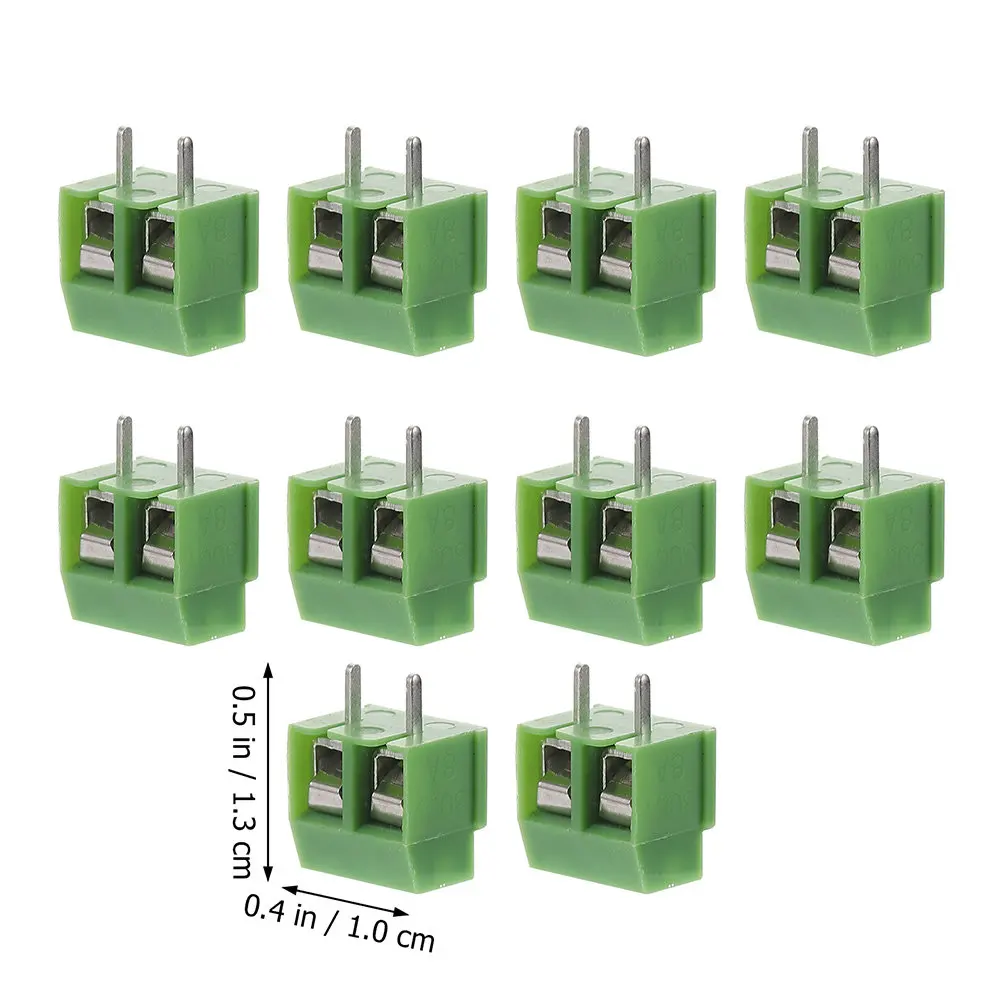 80pcs 5.08mm Pitch Screw Terminal Blocks, 2-Pin PCB Mount Electrical Connectors for DIY Electronics