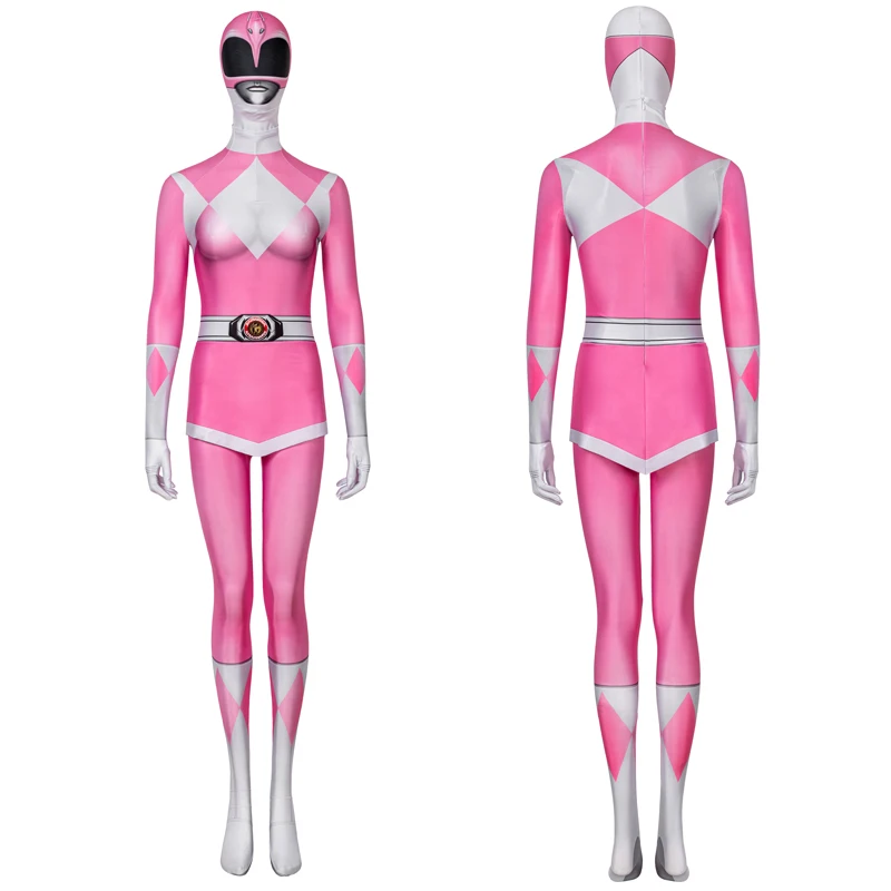 Zyuranger Pink Ranger Adult Halloween High Quality Mei Kimberly Zentai Bodysuit With Hat 3D Printing Jumpsuit Carnival Cosplay