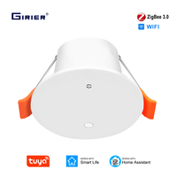 GIRIER Tuya ZigBee Human Presence Sensor Ceiling Mounted Smart Motion Sensor with Light Detector AC90-240V Input Work Smart Life