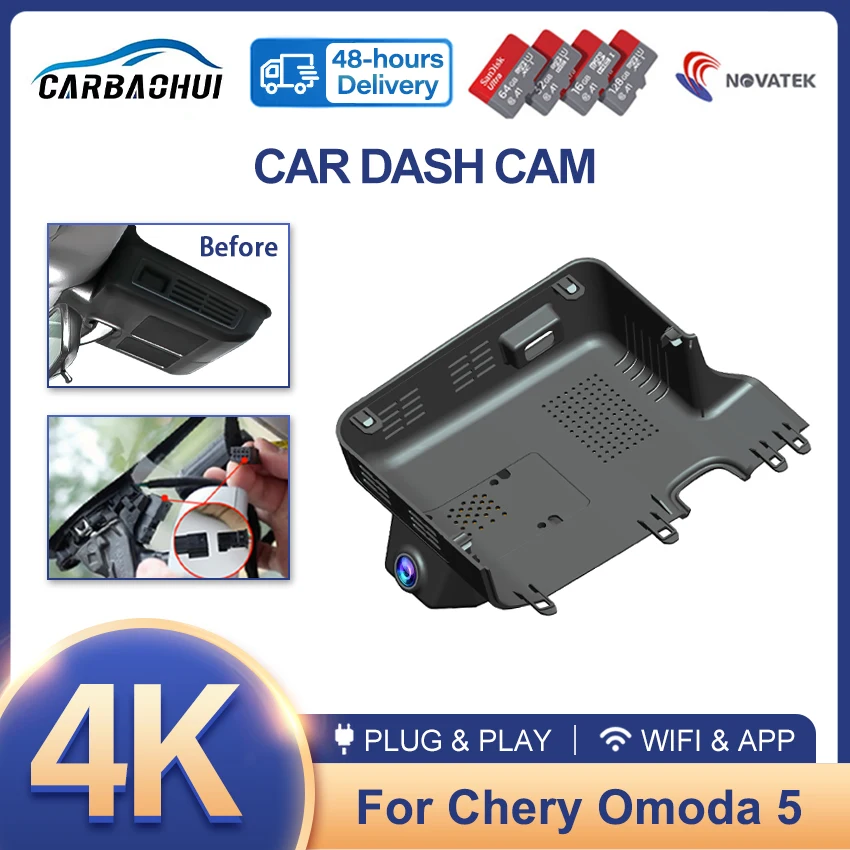 

OEM Fits Rain Sensor Installation 4K Wifi Car DVR For Chery Omoda 5 C5 5X Deluxe 2024 2025,Plug and Play Dashcam & APP Control