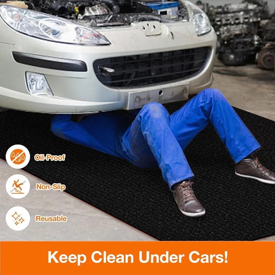 بوصة الثقيلة النفط مقاومة المرآب سيارة أسفل حصيرة قابلة لإعادة الاستخدام الطابق حامي 1 4 بوصة سميكة مطاط مقاوم للمياه دعم النفط امتصاص #4