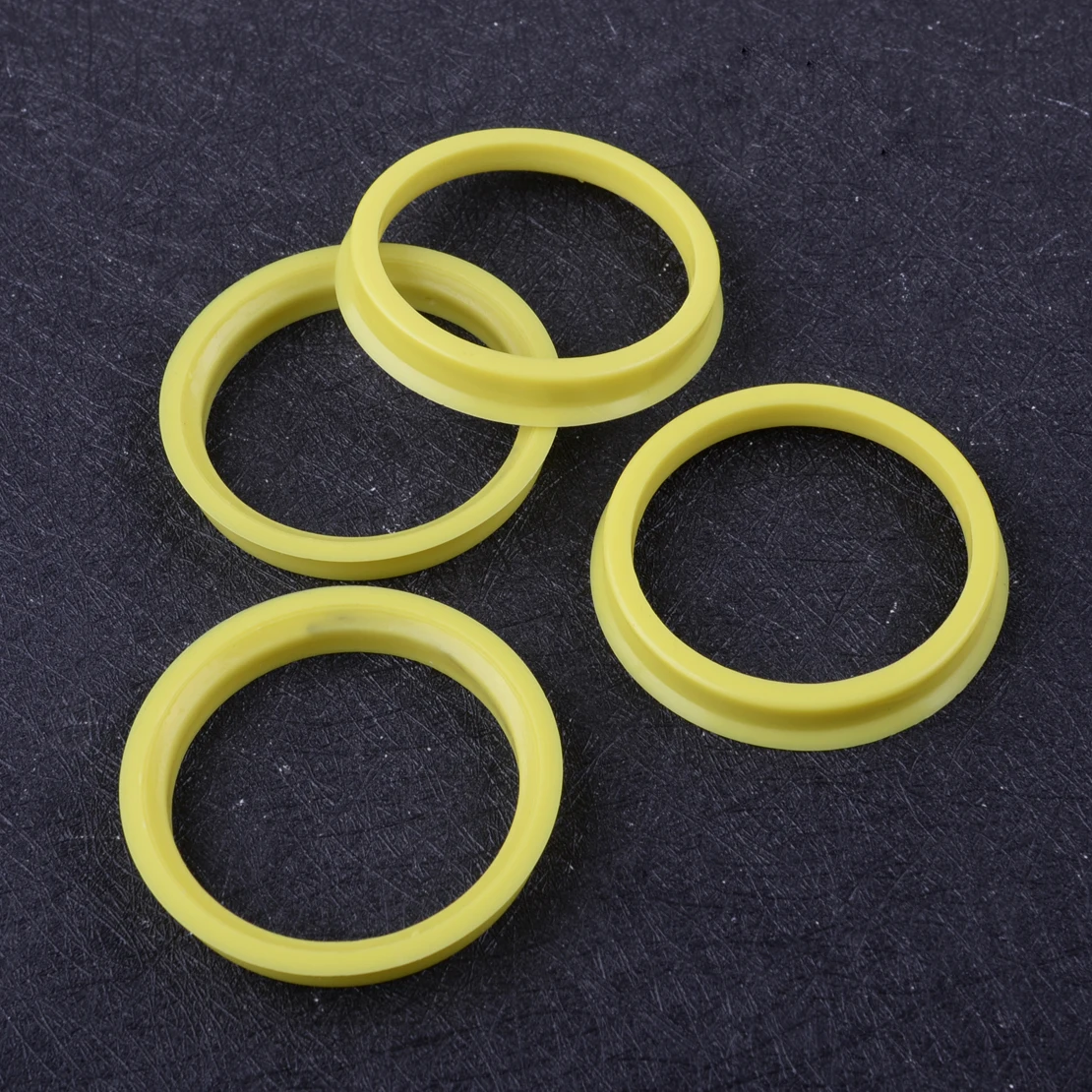 4Pcs Yellow ABS Car Wheel Spacer Center Spigot Hub Centric Rings 66.6mm-57.1mm Accessories Fit for VW Audi Seat SKODA Mercedes