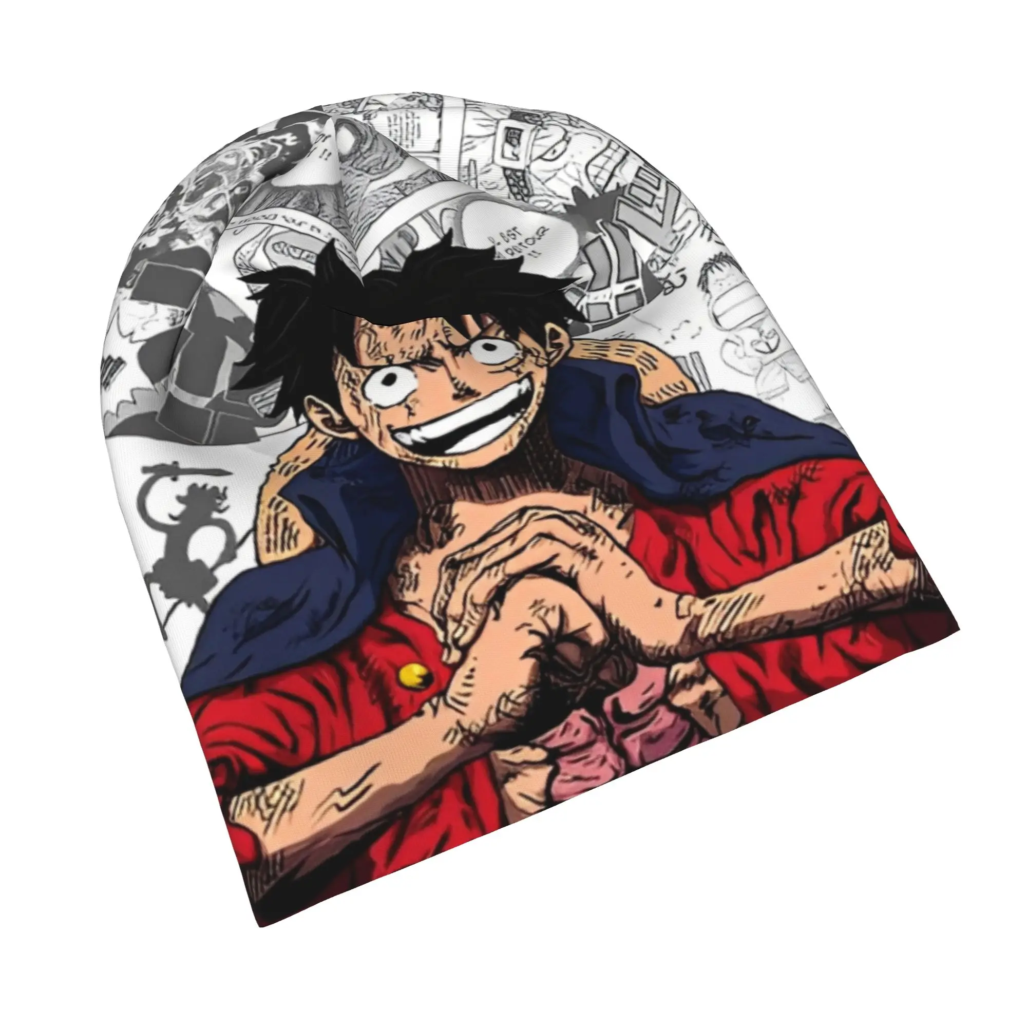 One Piece Luffy  Caps  Casual Men Women Outdoor Skullies Beanies Hat Spring Warm Head Wrap Bonnet Hats