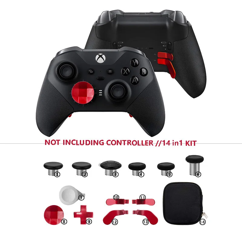 Kit d'accessoires pour contrôleur Xbox One Elite série 2, palettes de déclenchement en métal, ensemble de réparation, poignées de manette de jeu