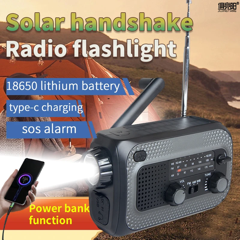 

Multifunctional USB Charging Portable Digital Weather Radio With Flashlight