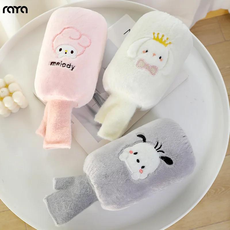 

Новинка 2023 года, рукава Melody Kuromi с перчатками, зимние теплые рукава для письма для женщин и детей, подарки для детей