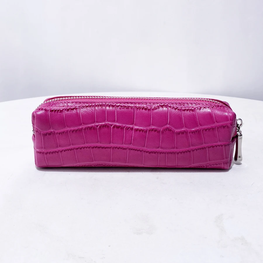barrel-shaped-crocodile-pattern-cowhide-makeup-brush-clutch-bags-for-women-luxury-designer-new-fashion-pencil-coin-purse-storage