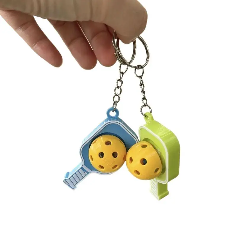 Mini-Pickleball-Schläger-Schlüsselanhänger, 4 Stile, niedliches Ornament, tragbarer Rucksackanhänger, Geschenk für Pickleball-Liebhaber – Detail 6