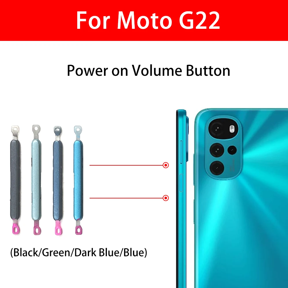 Für Motorola Moto G22 G32 G52 G62 G72 G82 5G Seitentaste Power und Lautstärketaste Ersatzteile