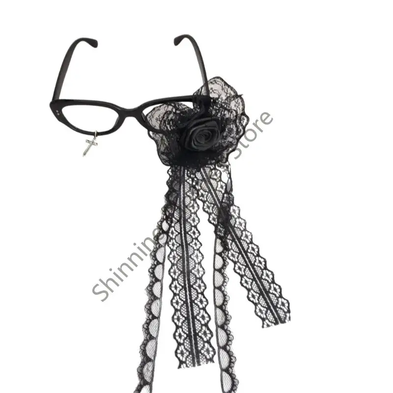 M68A Lolitas Crucifix Glasses Frame Subcultures Eyewear Halloween Cosplay Costumes