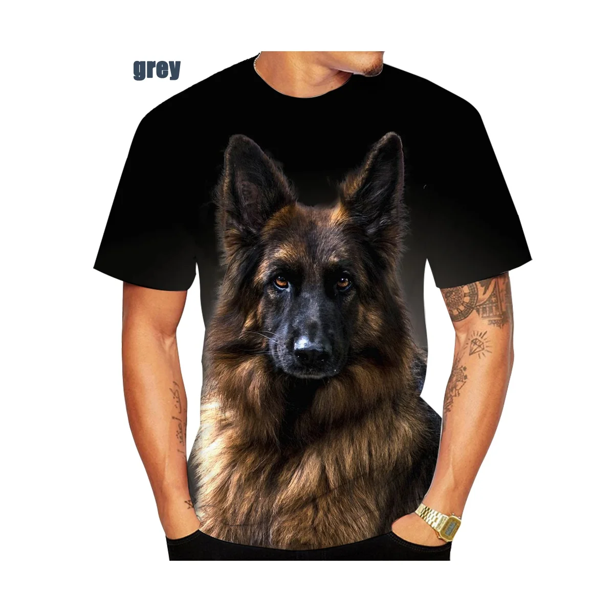 2021 New Fashion Unisex 3D Printed German Shepherd T-shirt Cute T-shirt Men\'s T-shirt size XS-5XL