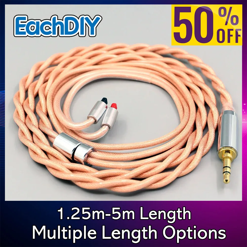 Кабель для наушников Type6 756 core для Audio-Technica ATH-IM50 IM70 IM01 IM02 IM03 IM04, 2-жильный, 2,8 мм, 7n Litz, экранированный, OCC 8001