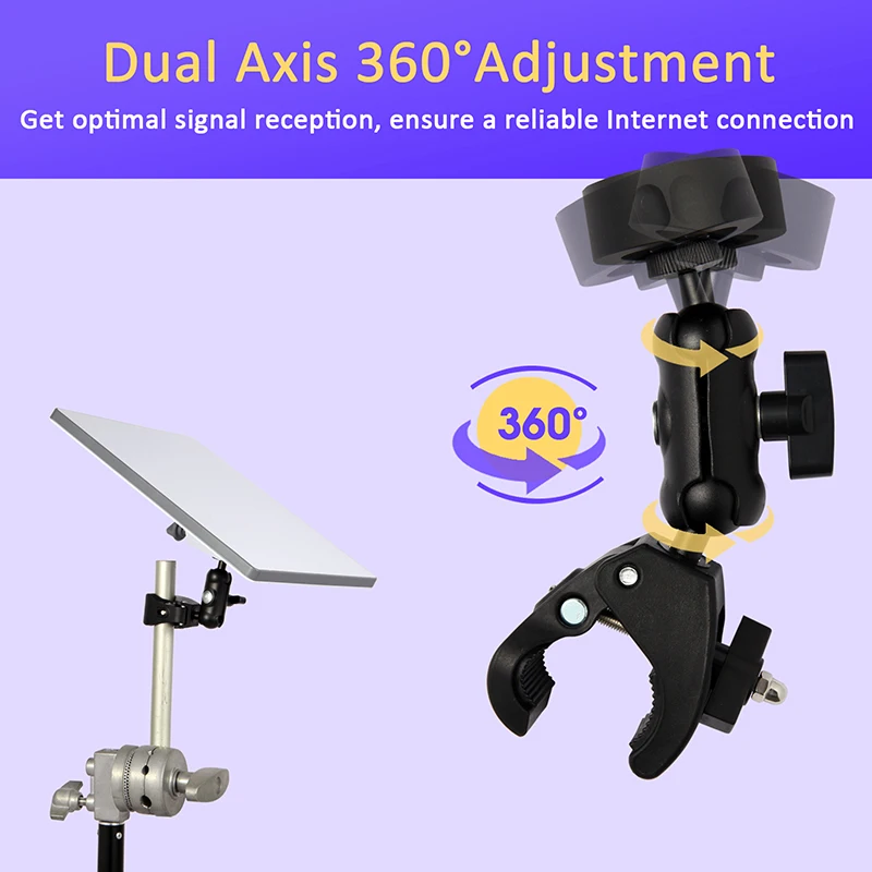 لـ Starlink Mini Round Tube Bracket مجموعة مشبك قوي مع محول برغي 1/4 لسهولة التركيب والمتانة #1