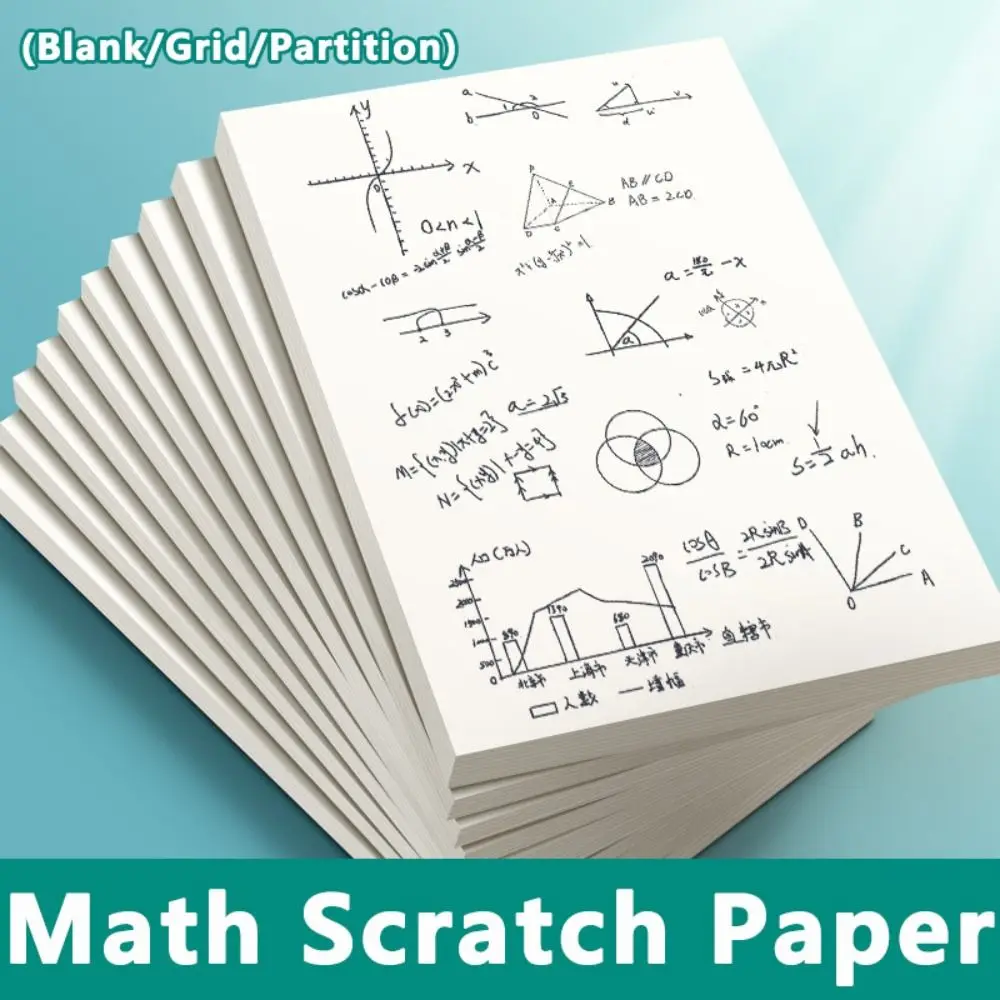 40/100 Blatt Langlebiges A4/B5 Kratzpapier Augenschutz Blanko/Raster/Unterteilung Kratzblock Verdickter Notizblock für Mathe-Berechnungen