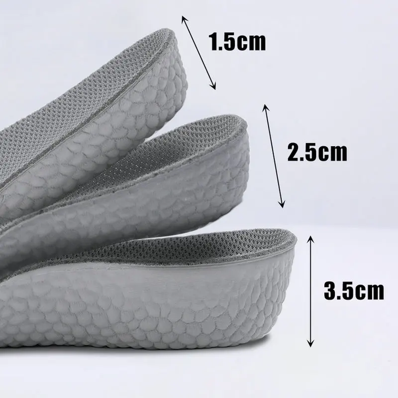 Height Increase Insoles for Men Women Elevator Shoes Cushion Unisex Sneakers Heel Lifting Insert Heighten Half Insoles 1.5-3.5CM